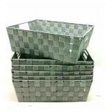 6 Grey Fabric Storage Chest (12"x13"x5")