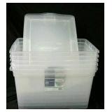 24"×16 1/4"×12 1/8" Clear Storage Totes (Qty-6)