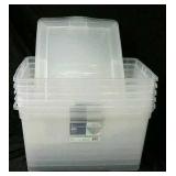 24"×16 1/4"×12 1/8" Clear Storage Totes (Qty-6)