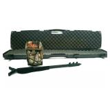Rifle Gun Case & Optic Case With Shooting Stick