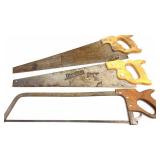 Vintage Hacksaw & (2) Handsaws