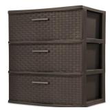 New Sterilite 3 Drawer Wide Weave Tower