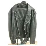 NEW Black Leather Riding Chaps (3XL) & Jacket (54)