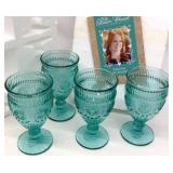New Adeline 4PK 12oz Teal Goblets
