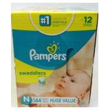 Size Newborn 144 Count Box of Pampers Swaddlers