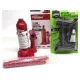 2 Ton Hydraulic Jack, Tire Plug Kit