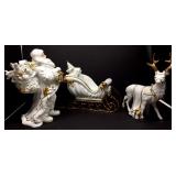 Porcelain Santa/Sleigh/Reindeer
