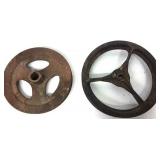 2 Cast Iron Pully Wheels