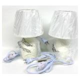 Set of Mini Oval Ceramic Table Lamps
