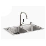 Kohler Kitchen Sink Set-Up (33"×22"×9")