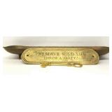 Brass Sign & Dish W/Metal Key