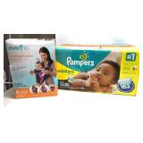 Pampers Size 3 & Evenflo Carrier