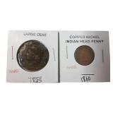Rare Copper Nickel Indian Head Penny & Large Cent