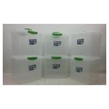 6 Sterilite Totes (14.25"×9 5/8"×12.25")