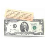 1976 Bicentennial $2 Bill