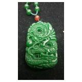 Dark Green Chinese Jade Beaded Necklace