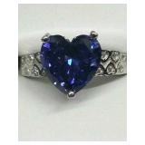 Blue Tanzanite Heart Solitaire Necklace