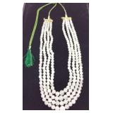 4 Strand Light Green Jade Necklace