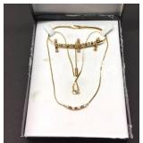 Matching Necklace, Bracelet, Earrings, & Lapel Pin