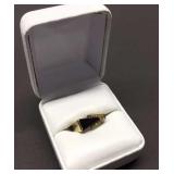 10K Genuine Diamond & Onyx Ring