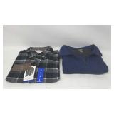 Mens Large Sweater & Flannel Shirt