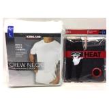 Men’s Large 6PK White Tees & Base Layer Pants