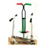 2 Razor Scooters and 1 Pogo Stick