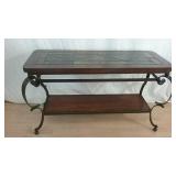 Wood And Tile Entrance  Table