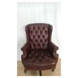 Burgundy Red Leather office Chair