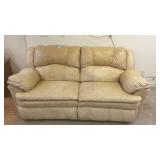 Tan Leather Love Seat
