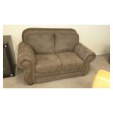 Dark Brown MicroSuede Loveseat