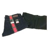 34 x 30 Mens Pants 2 Pair Black