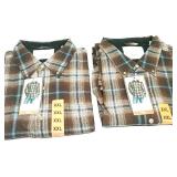 (2) XXL Men Weatherproof Vintage Flannel Button Up