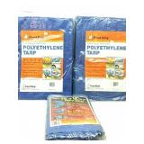 (3) Polyethylene Tarps (Sizes in Description)