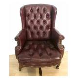 Burgundy Red Leather Office Chair