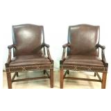 (2) Leather Arm Chairs