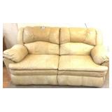 Tan Leather Love Seat