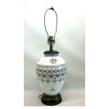 Ceramic Lamp w/o Shade- Painted Floral Print 28"