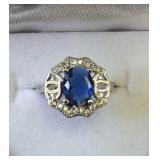 2.25CTW 14K Sapphire Solitaire Ring Size 6