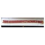 7" 18K Gold Vermeil & Ruby Bracelet