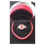 14K Ruby & White Sapphire Ring Size 7