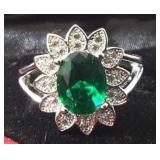 2.25CTW 14K Emerald Solitaire Ring Size 7