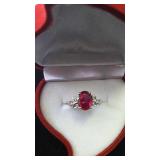 14K Ruby Solitaire Ring Size 7.5