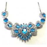 18" Silver & Swiss Blue Topaz Necklace