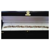 7" Ruby & White Topaz Bracelet