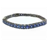 7" London Blue & Silver Tennis Bracelet