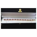 8" Pink Sapphire & Ruby 18K Gold Vermeil