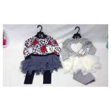 2 Girls Size 5 Dress & Legging Sets