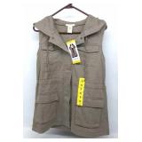 Matty M Hooded Khaki Vest (sz-S)