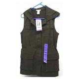 Matty M Hooded Olive Vest (sz-XS)